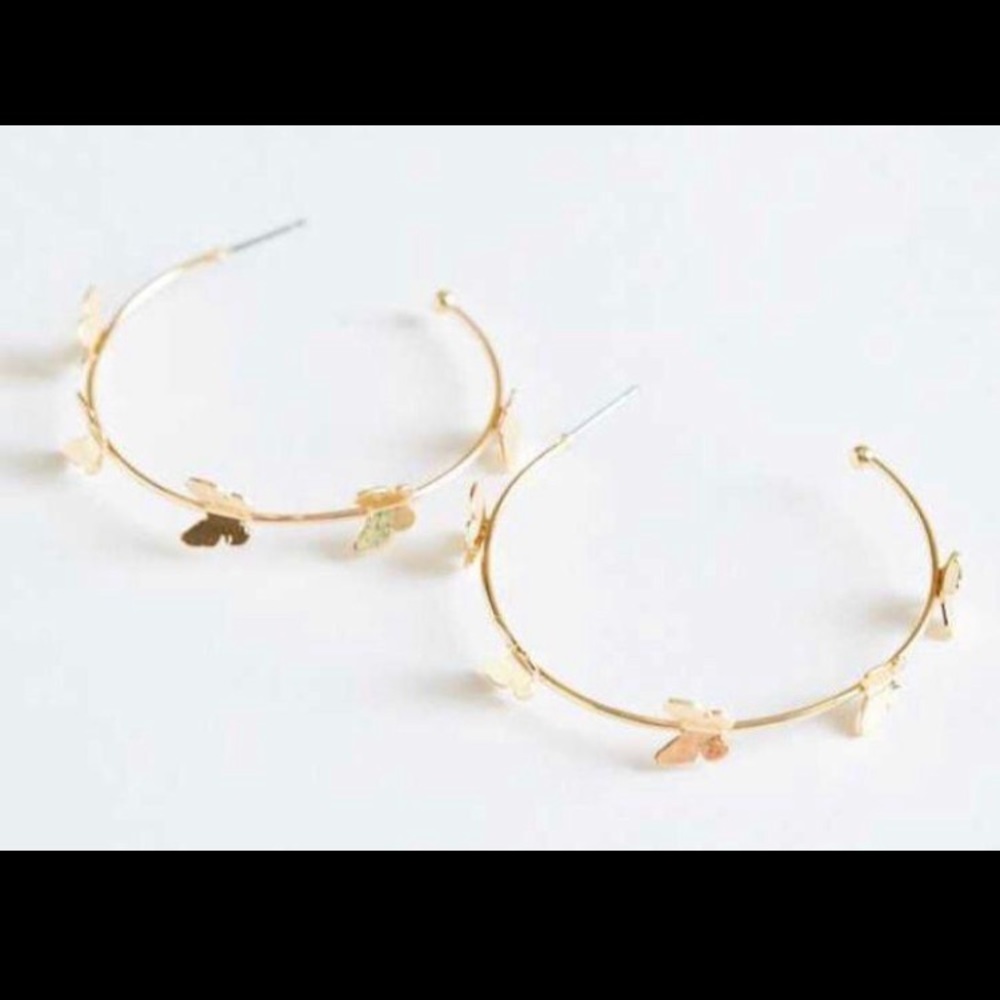 Butterfly Hoop Earrings
